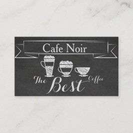 Tarjeta De Visita Elegante Vintage Chalk Cafe Pub Bar Coffee Card