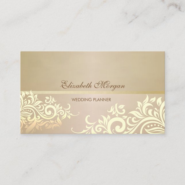 Tarjeta De Visita Elegante Vintage, Chic, Encaje (Anverso)