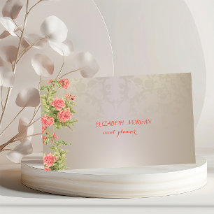Tarjeta De Visita Elegante Vintage, Encaje, Rosas