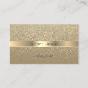 Tarjeta De Visita Elegante Vintage, Kraft, Confeti Dorado