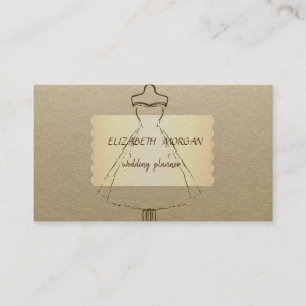 Tarjeta De Visita Elegante Vintage, Kraft, Vestido