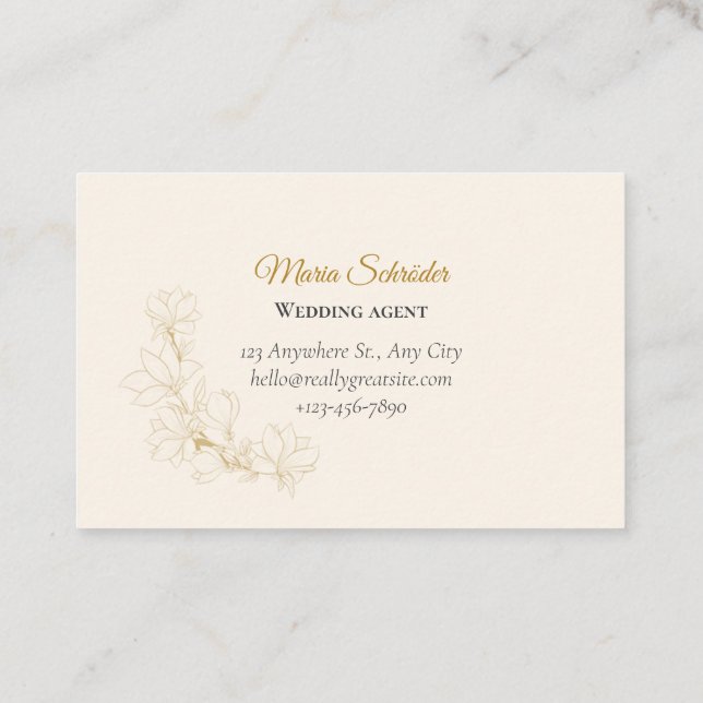 Tarjeta De Visita Elegante Visitenkarte in Rosa & Gold (Reverso)