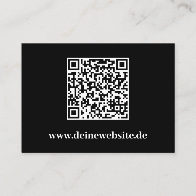 Tarjeta De Visita Elegante Visitenkarte mit QR Code Schwarz Vorlage (Anverso)