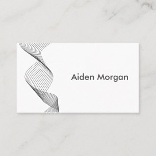 Tarjeta De Visita Elegante Wave Moderna Profesional Sleek Black Whit