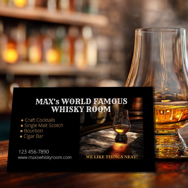 Tarjeta De Visita Elegante Whisky Room (Subido por el creador)