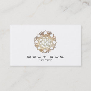 Tarjeta De Visita Elegante White Lotus Flower Simple Profesional