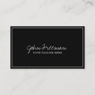 Tarjeta De Visita Elegante White Script Black Notary (Agente de firm