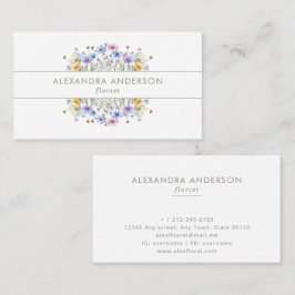 Tarjeta De Visita Elegante Wreath acuarela