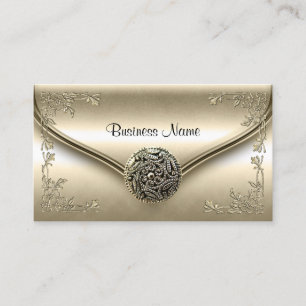 Tarjeta De Visita Elegante y clásico perfil negocio sepia crema flor