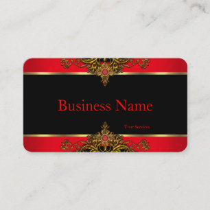 Tarjeta De Visita Elegante y de élite Regal Negro y Gema de Oro