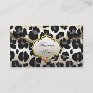 Tarjeta De Visita Elegante y elegante animal Caramel Cream Beige Gol
