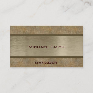 Tarjeta De Visita Elegante y elegante apariencia de cuero natural