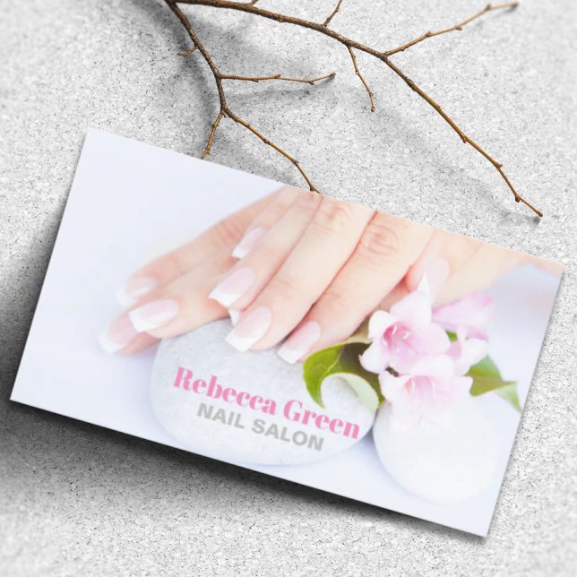 Tarjeta De Visita Elegante Y Elegante Artista De Uñas Manicurista Sa (Elegant Stylish Manicurist Nail Artist Nail Salon Business Card)