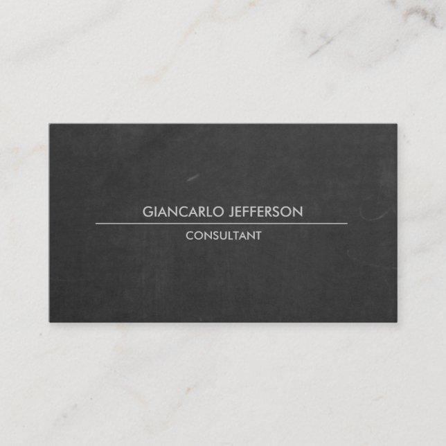 Tarjeta De Visita Elegante y elegante Chalkboard Profesional Minimal (Anverso)