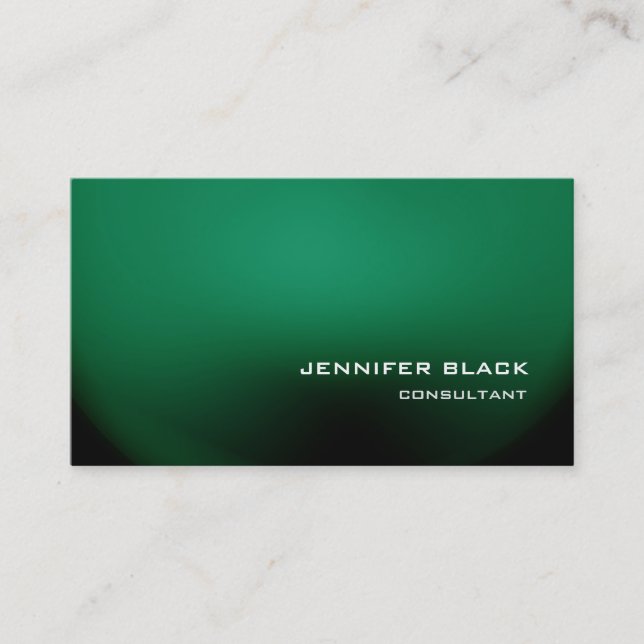 Tarjeta De Visita Elegante y elegante estilo verde profesional (Anverso)