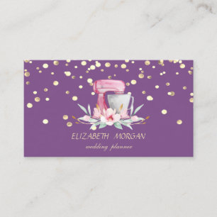 Tarjeta De Visita Elegante y elegante, falso confeti de oro,mezclado