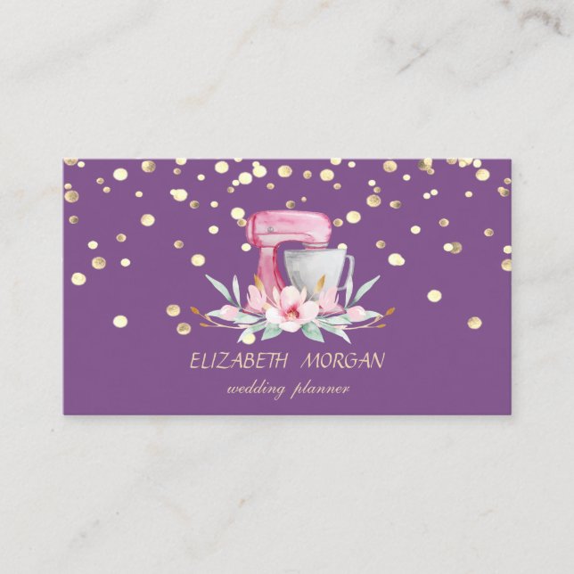 Tarjeta De Visita Elegante y elegante, falso confeti de oro,mezclado (Anverso)