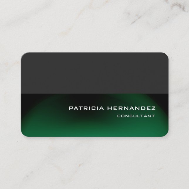 Tarjeta De Visita Elegante y elegante Gris Verde Profesional (Anverso)
