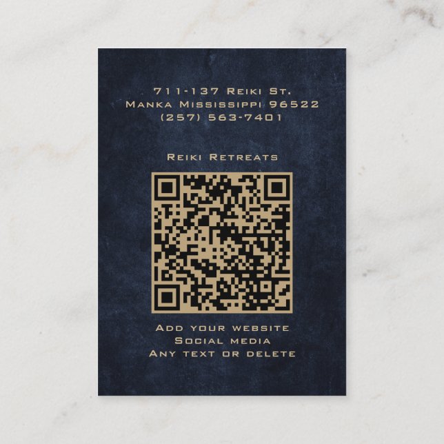 Tarjeta De Visita Elegante y elegante Mandala Moda de lujo Marina de (Reverso)