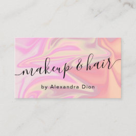 Tarjeta De Visita Elegante y elegante maquillaje holográfico y cabel