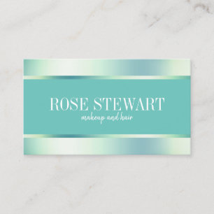 Tarjeta De Visita Elegante y elegante maquillaje verde menta y cabel