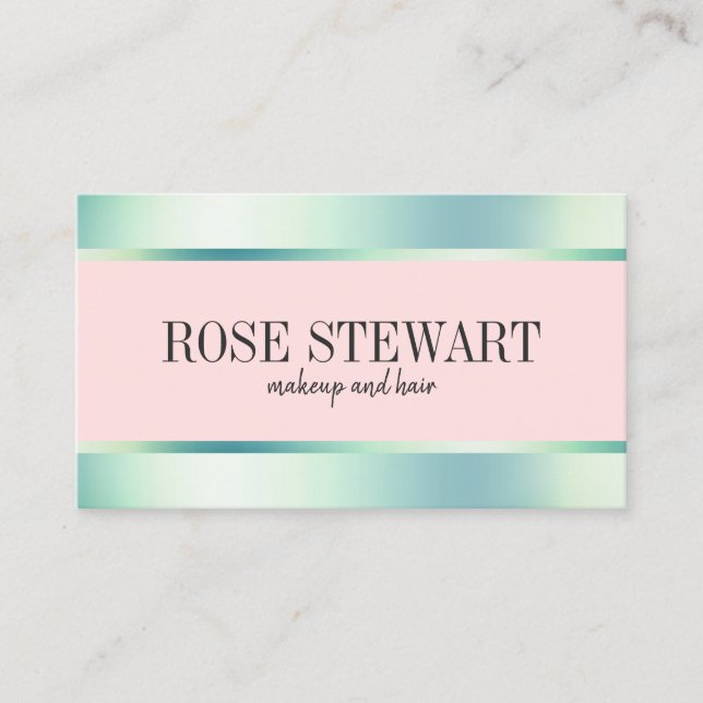 Tarjeta De Visita Elegante y elegante maquillaje y cabello verde men (Anverso)