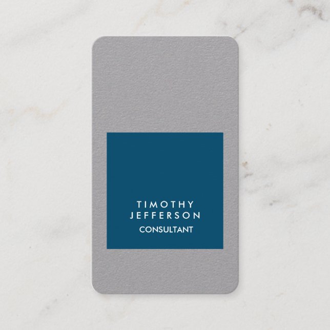 Tarjeta De Visita Elegante y elegante océano azul azul marino person (Anverso)