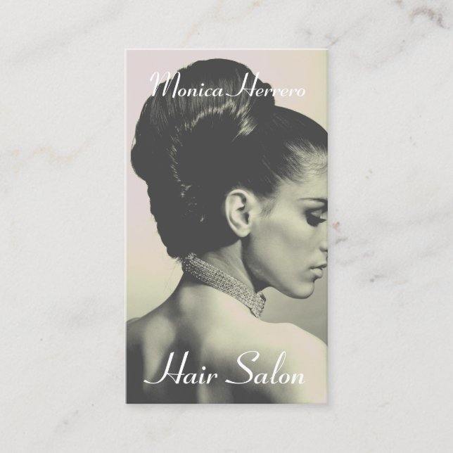 Tarjeta De Visita Elegante y elegante peinado  (Anverso)