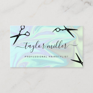 Tarjeta De Visita Elegante y elegante peluquería holográfica