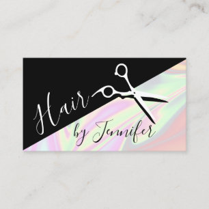Tarjeta De Visita Elegante y elegante peluquería holográfica