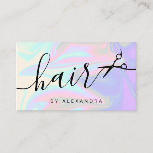 Tarjeta De Visita Elegante y elegante peluquería holográfica