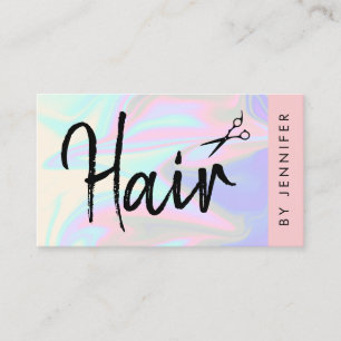 Tarjeta De Visita Elegante y elegante peluquería holográfica