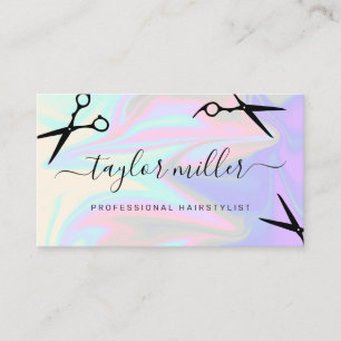 Tarjeta De Visita Elegante y elegante peluquería holográfica