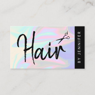 Tarjeta De Visita Elegante y elegante peluquería holográfica