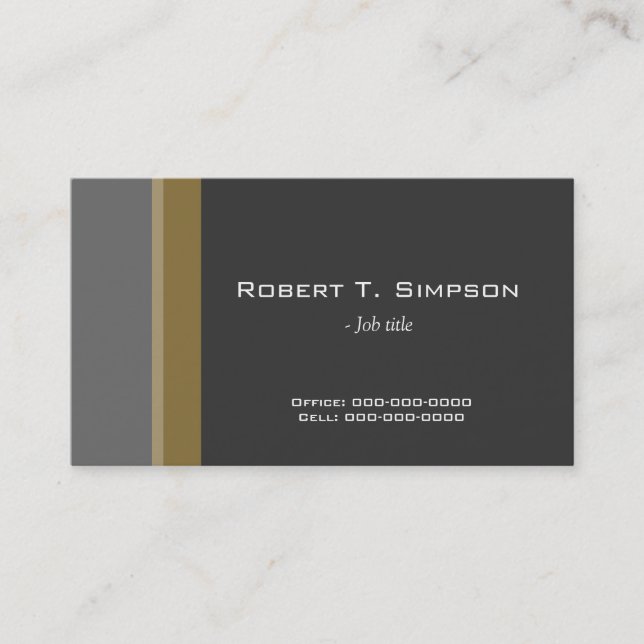 Tarjeta De Visita elegante y elegante perfil negro/gris profesional (Anverso)