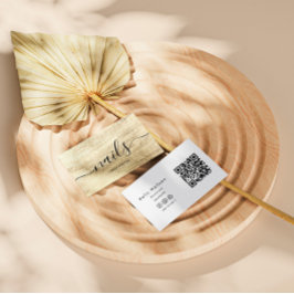 Tarjeta De Visita Elegante y elegante Salon Nail Manicure Qr Code