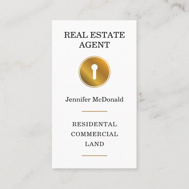 Tarjeta De Visita Elegante y elegante tecleado de oro  (Anverso)