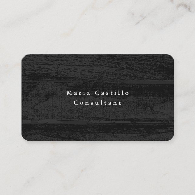 Tarjeta De Visita Elegante y elegante textura de madera gris Minimal (Anverso)