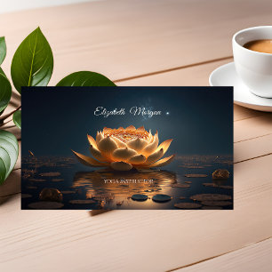 Tarjeta De Visita Elegante y Estilosa Instructora de Yoga Lotus