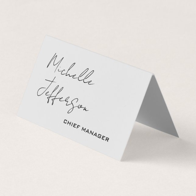 Tarjeta De Visita Elegante y exclusivo estilo de caligrafía moderna  (Anverso)