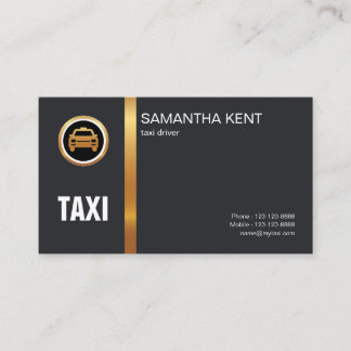 Tarjeta De Visita Elegante y exquisito Taxi Black Gold Stripe
