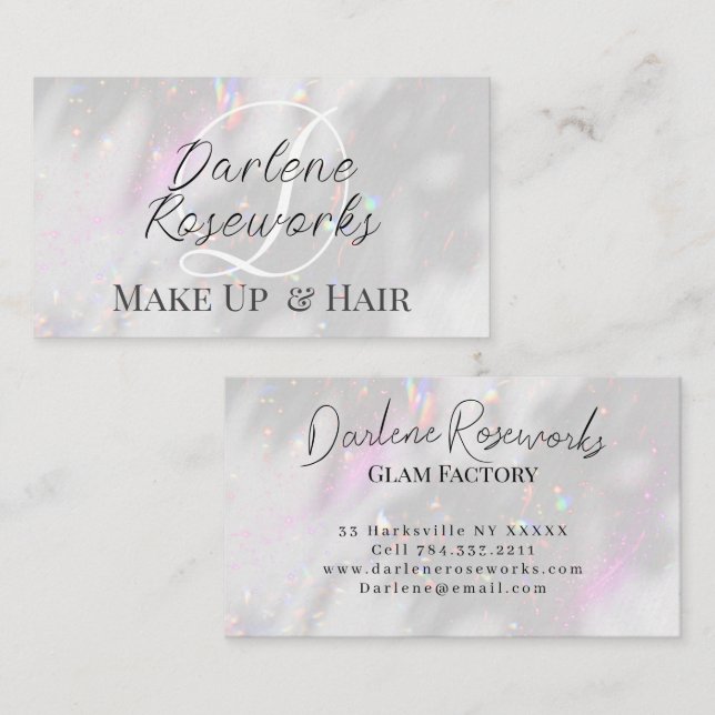 Tarjeta De Visita Elegante Y Girona Esparkle Salón Moderno De Pelo (Anverso / Reverso)