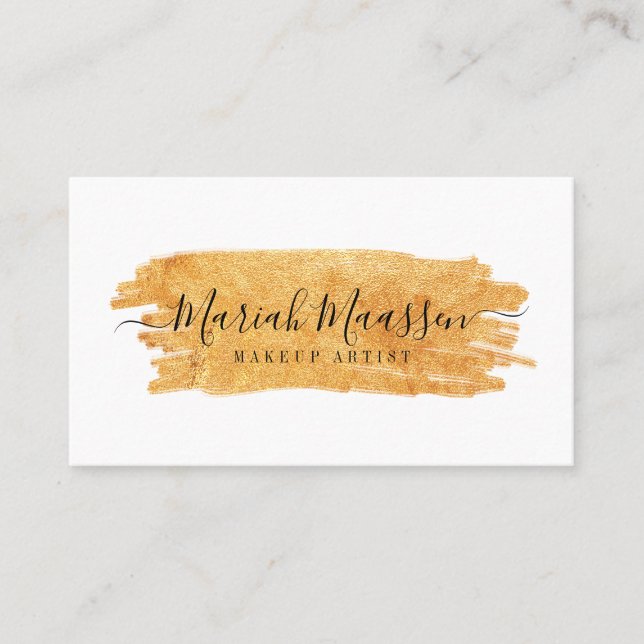 Tarjeta De Visita Elegante y glamorosa Belleza Cepillo de maquillaje (Anverso)