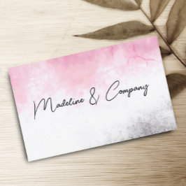 Tarjeta De Visita elegante y limpia acuarela rosa y gris minimalista