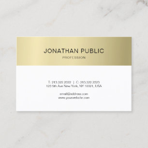 Tarjeta De Visita Elegante y limpio El Oro Lujoso Diseño Moderno
