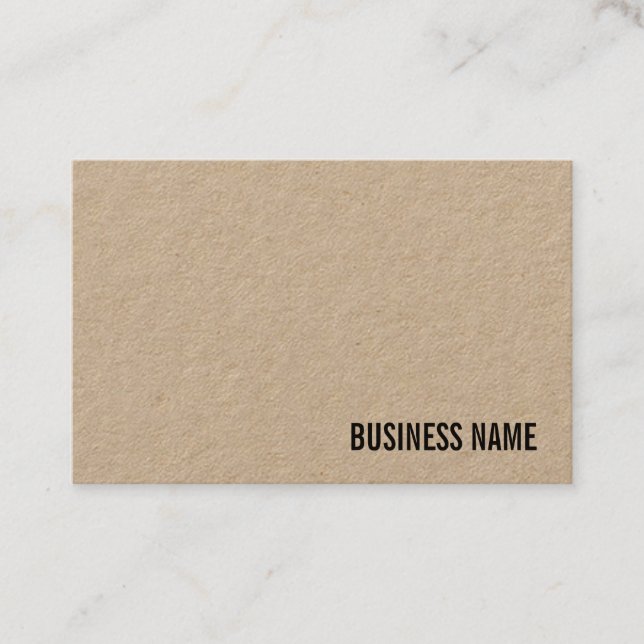 Tarjeta De Visita Elegante y lujoso Real Kraft Paper Moderno Plantil (Anverso)