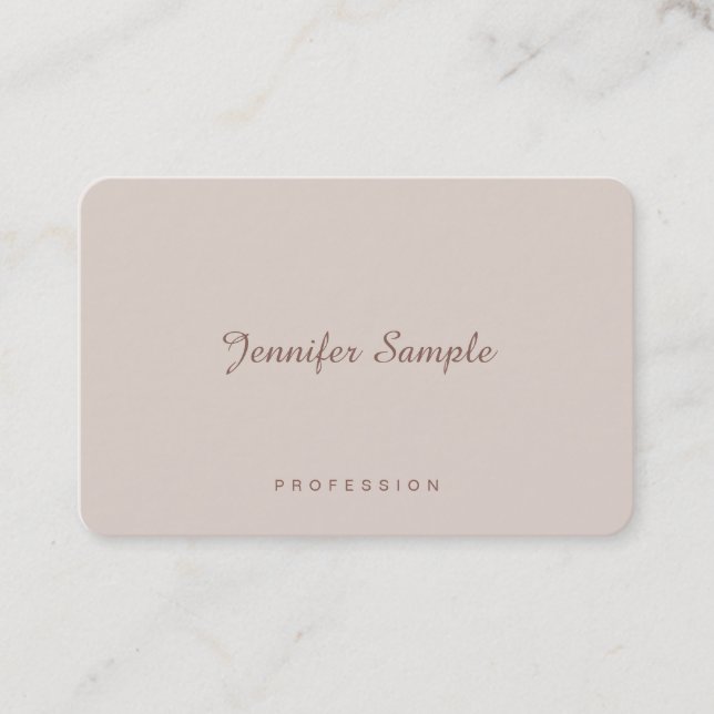Tarjeta De Visita Elegante y lujoso script sencillo a la moda (Anverso)