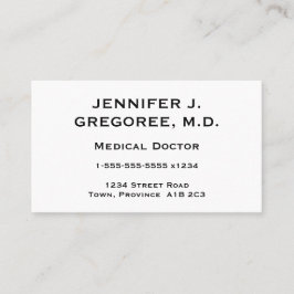 Tarjeta de visita elegante y mínima del médico