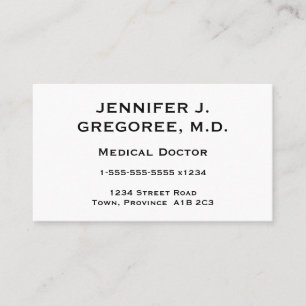 Tarjeta de visita elegante y mínima del médico