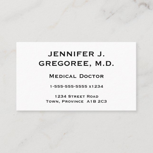 Tarjeta de visita elegante y mínima del médico (Anverso)